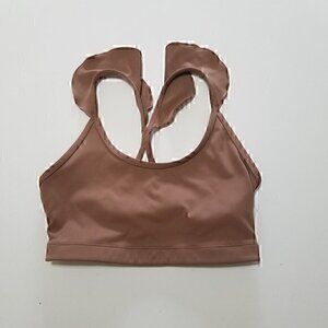 JoyLab Ruffle Straps Brown Sports Bra‎ Size XS